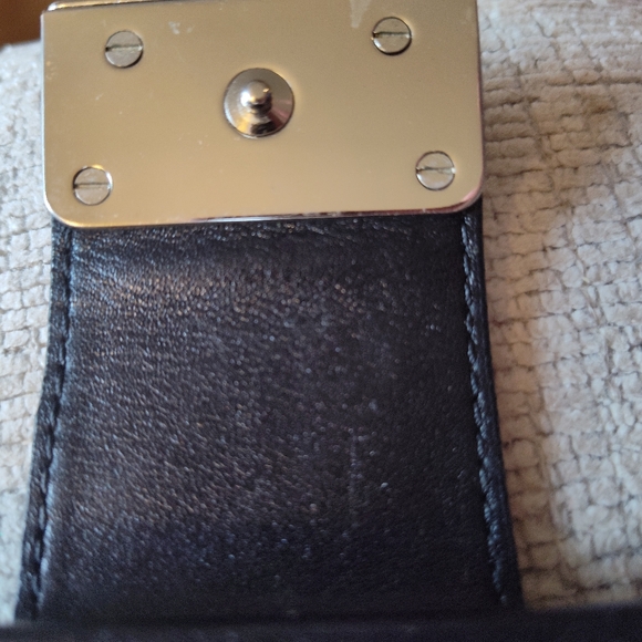 Coach Monogram Canvas Leather Black Wallet Vintage Silver Snap Closure GUC - Picture 5 of 11